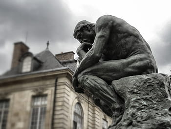 fotografie, myslící, muž socha, myslitel, rodin, Paříž, sochařství, muzeum, bronz, Francie, socha