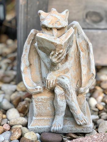 chrlič, socha, gotický, kámen, sochařství, mytický, stvoření, rezervovat, čtení