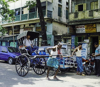 road, calcutta, Riksha, India, photos, Kolkata, public domain, transportation, rickshaw, people, street