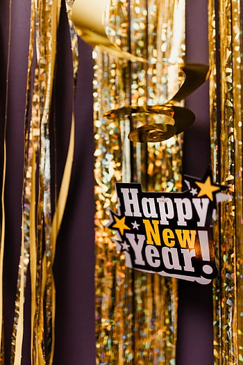 Festa de Ano Novo, Véspera de Ano Novo, festa, ouro, dourado, decorações, noite, streamer, decoração da casa, Novo, Ano
