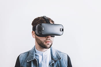 мъж, носенето, черно, vr слушалки, VR, виртуален, виртуална реалност, технология, реалност, дигитален, 3d