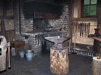 forge, anvil, fireplace, tool, metal, craft, workshop, iron, hammer, work, hand