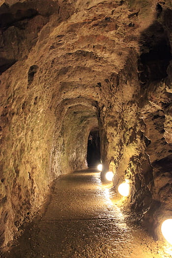 brązowy podziemny tunel, jaskinia, przerażający, starożytny, ciemny, światło, stary, straszny, przerażenie, śmierć, Ściana
