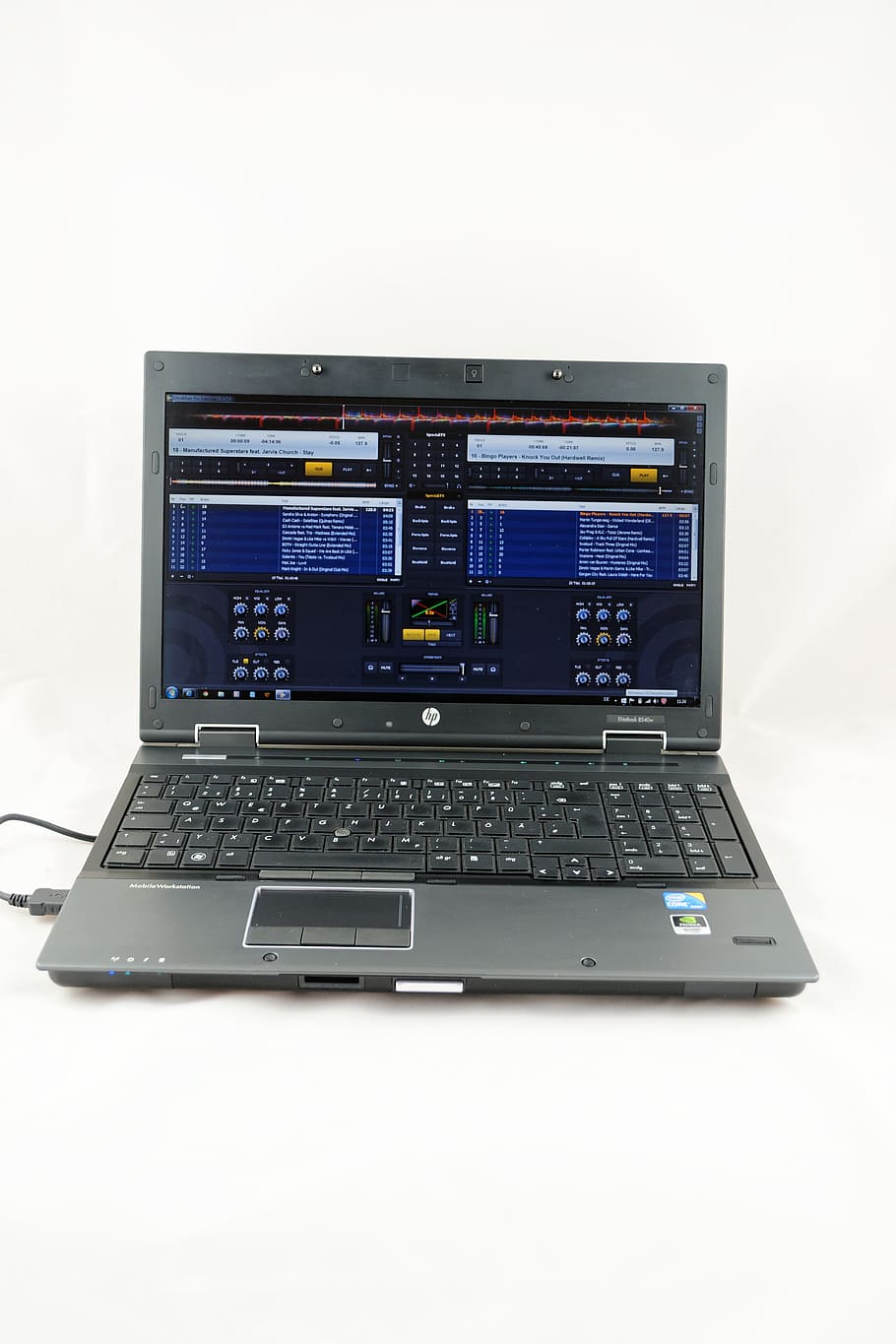믹서, 오디오, 환대, 음악, mp3, DJ, 장치, 기술 장치, HP, 휴렛 패커드의, 휴대용 퍼스널 컴퓨터