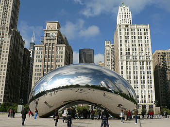felhő kapu szobor, látnivalók, szobor, Chicago, város, USA, Amerika, Művészet, illinois, nagyváros, építészet