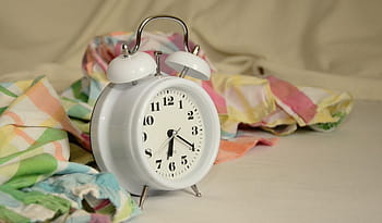 white, digital, analog clock, alarm clock, stand up, morning, bed, arouse, time, clock, wake up