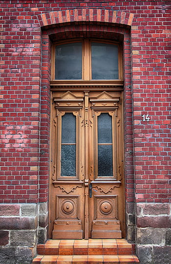 hnědý, dřevěný, panel dveří, dveře, přední dveře, starý, dub, vstup, staré dveře, dřevěné dveře, vchod do domu