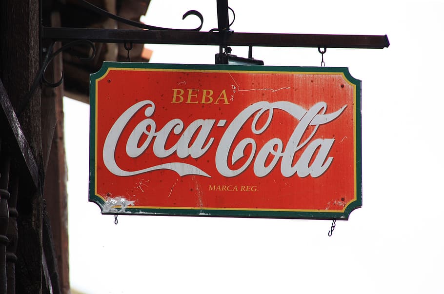 plakát, coca cola, reklamní, inzerát