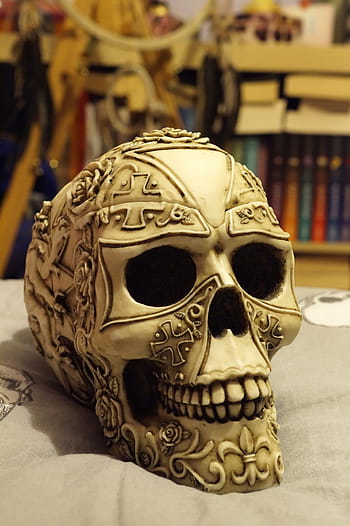 Skull, Death, Head, Deco, Bones, Crafts, mask - disguise, human skeleton, indoors, cultures, human body part