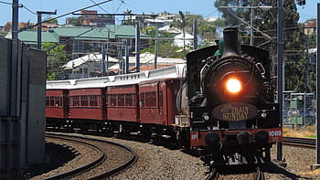 Brisbane, train, vapeur, Voyage, Australie, transport, chemin de fer, station, Urbain, ville, ligne ferroviare
