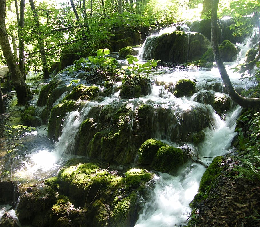 fotografie, vodopády, zelená, stromy, voda, čistý, Evropa, tekoucí voda, jezero, vodopád, magie