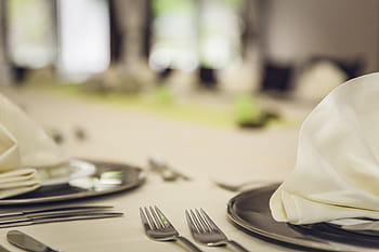 jemný jídelní stůl, deska, Pokrýt, restaurace, stůl, Vidlička, jíst, prkno, nůž, příbory, pohár