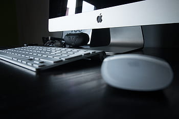 kancelář, práce, pracovního prostoru, podnikání, lavice, stůl, miniaplikace, mac, počítač, klávesnice, monitor