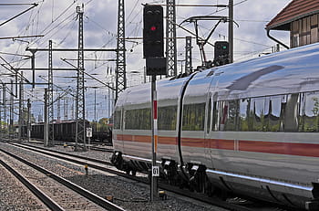 železnice, vlakové nádraží, výstup, signály, zelené světlo, odchod, hlavní linie, stožáry, trolejového vedení, deutsche bahn, dbag