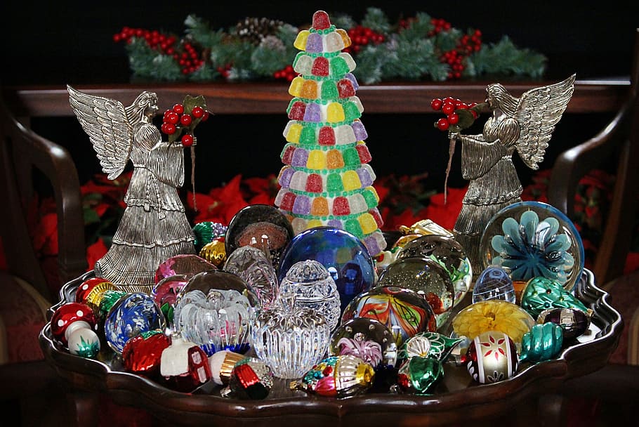 christmas ornaments, xmas, christmas tree, gumdrops, holiday decorations, baubles, colorful, sparkle, shiny, glisten, glitter