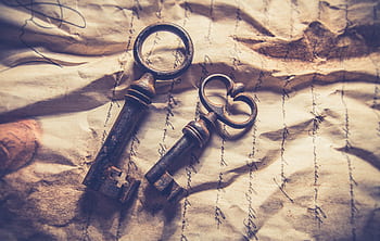 vintage, keys, paper, rustic, typography, calligraphy, antique, crumpled, old paper, dirty, lock