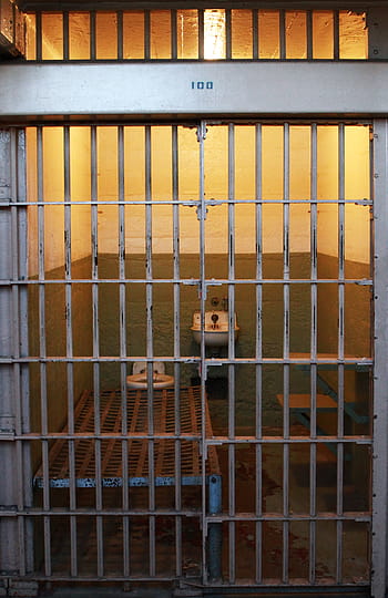 closed, gray, metal gate jail, jail, cell, alcatraz prison, bars, behind bars, criminal, prison, lockup