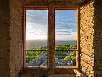 brown wooden windows, castle, frankenstein, mühltal, darmstadt, hesse, germany, places of interest, ruin, building, window