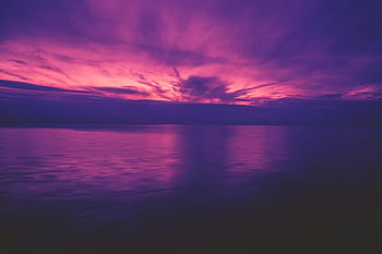 ocean sunset, vibrant, colours, Ocean, sunset, nature, coast, natural, summer, sea, sky
