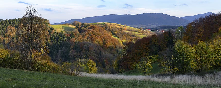 hory, ostrov beskids, Polsko, podzim, lesy, vrcholy, malopolska, krajina, panoráma, Příroda, nálada