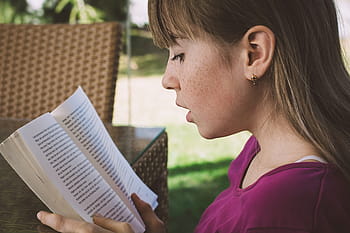 foto, libro di lettura donna, leggere, ragazza, lettura, imparare, bambino, messa a fuoco, immaginare, scuola, materiale didattico