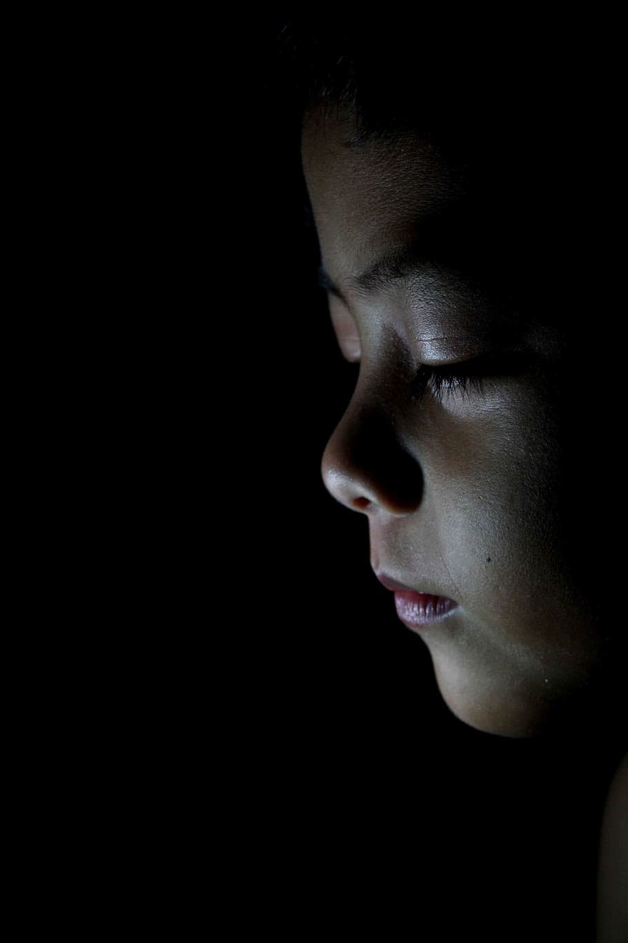 dark, people, kid, boy, child, praying