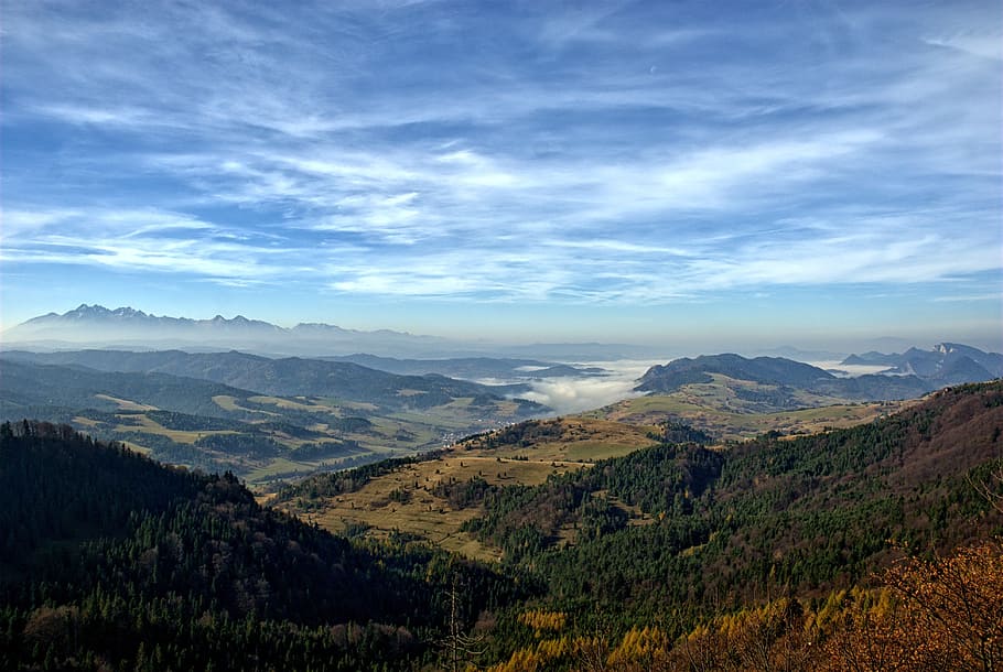pieniny, vysoký, hory, tři koruny, Polsko, podzim, tatry