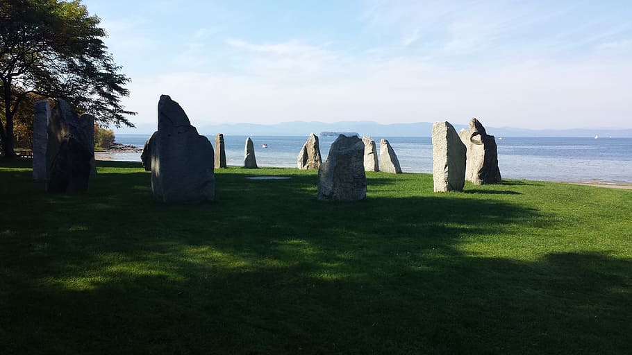 Stonehenge, Vermont, arte di pietra, pietra, champlain del lago, pista ciclabile