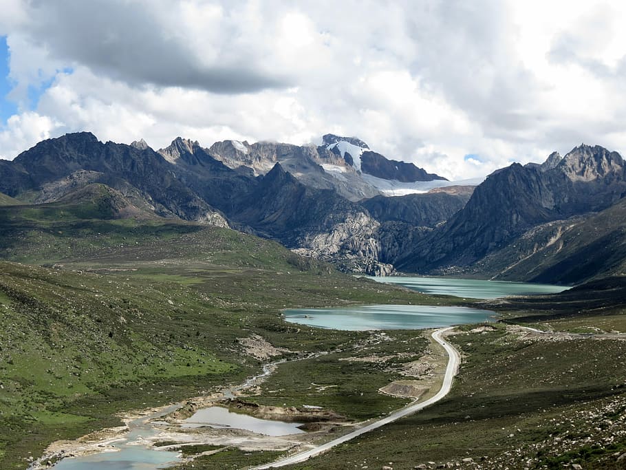 river, valley, mountains landscape, River, valley, Mountains, landscape, Sichuan, China, photos, landscapes, public domain