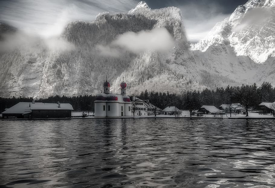 königssee, winter, bartholomä st
