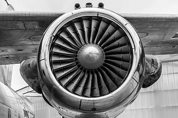 fotografie ve stupních šedi, jednomotorové letadlo, Pozadí, textura, detail, technologie, textura, detail, turbína, letadlo, Napájení, vzor