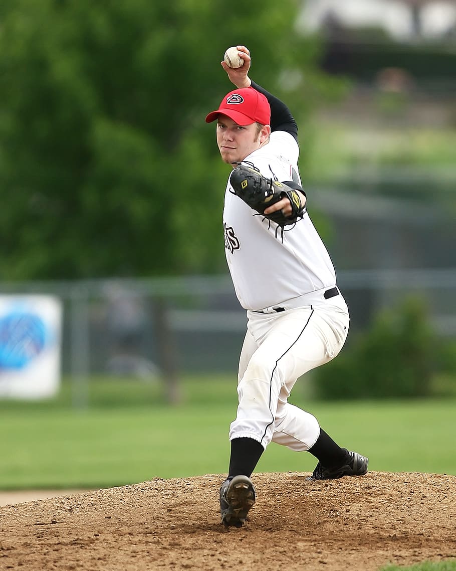 Baseball, Player, Game, Pitcher, pitcher's mound, sport, ball, field, athlete, summer, competition