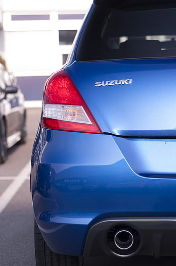 auto blu suzuki, posteriore, auto, suzuki, veicolo, luci, blu, luci dei freni, lunotto, scarico, mezzi di trasporto