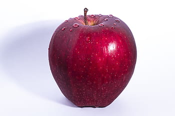 Červené, jablko, bílý, povrch, ovoce, oříznutí, jídlo, dezert, čerstvý, Zdravé stravování, jablko - ovoce