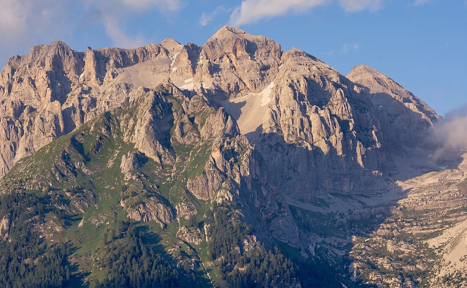 dolomites, outdoor, landscape, nature, mountain, trentino, alps, campiglio, madonna, peak, hiking