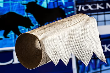 brown, tissue paper roll, stock market collapse, stock exchange, stock market, shares, investments, trading, downturn, bear market, crisis