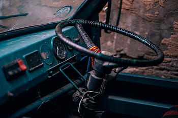 classic, black, car steering wheel, shallow, focus, photography, steering, whee, l, old, car