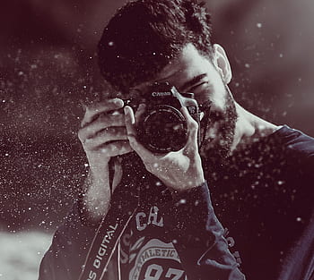 kánon, Fotoaparát, objektiv, fotografování, temný, lidé, muž, chlap, fotograf