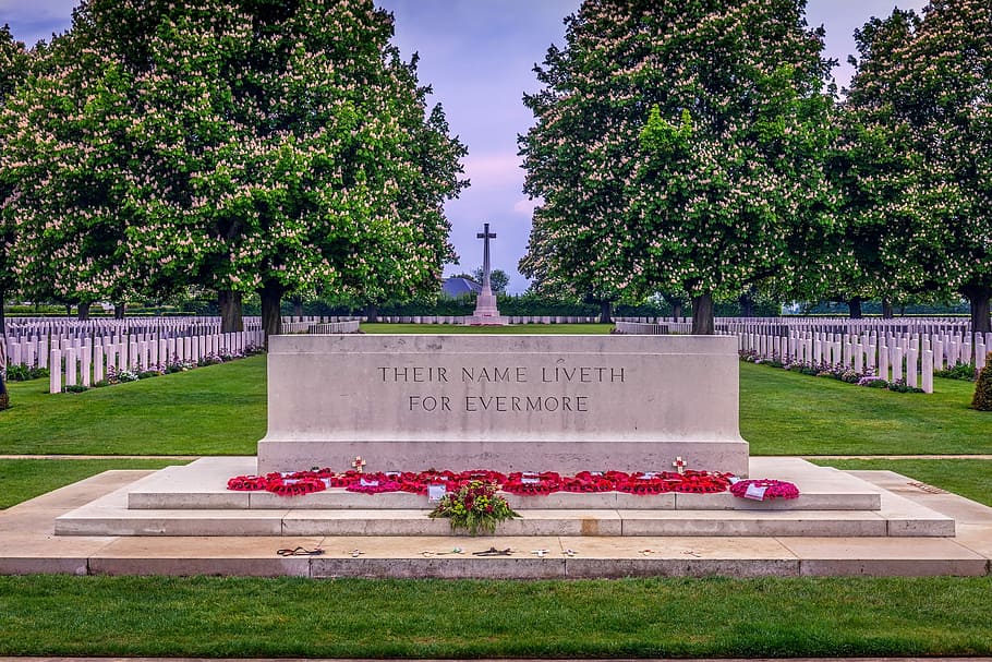 name liveth, evermore tomb, memorial, cemetery, normandy, monument, burial, graveyard, patriotic, memory, military