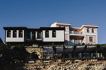 Arsitektur, kota Tua, Eropa, perjalanan, di luar rumah, bersejarah, Nessebar, Balkan, unesco, pariwisata, bangunan