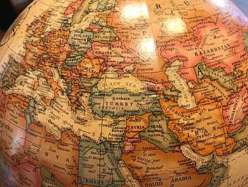 close-up photo, brown, green, Globe, World, Europe, Turkey, Black Sea, russia, syria, iran