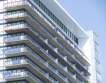 gebouw, balkons, buitenkant, architectuur, ontwerp, stad, facade, stedelijk, glas, modern, patroon