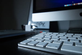 kancelář, práce, pracovního prostoru, podnikání, lavice, stůl, miniaplikace, mac, počítač, klávesnice, monitor