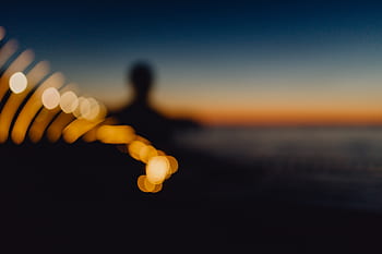 pintura, puesta de sol, mar, adriático, eslovenia, europa, fondo, luces de hadas, noche, resumen, luz