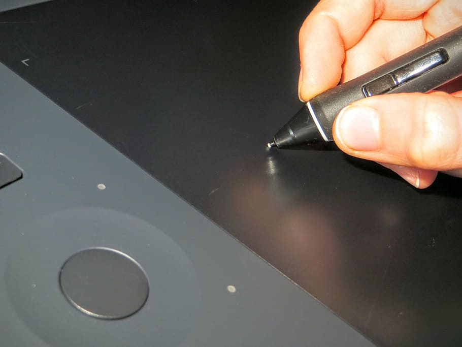 เหล็กจาร, Wacom, แท็บเล็ต, ปุ่ม, กราฟิก, คอมพิวเตอร์, ออกแบบเว็บไซต์, ดินสอ, มือมนุษย์