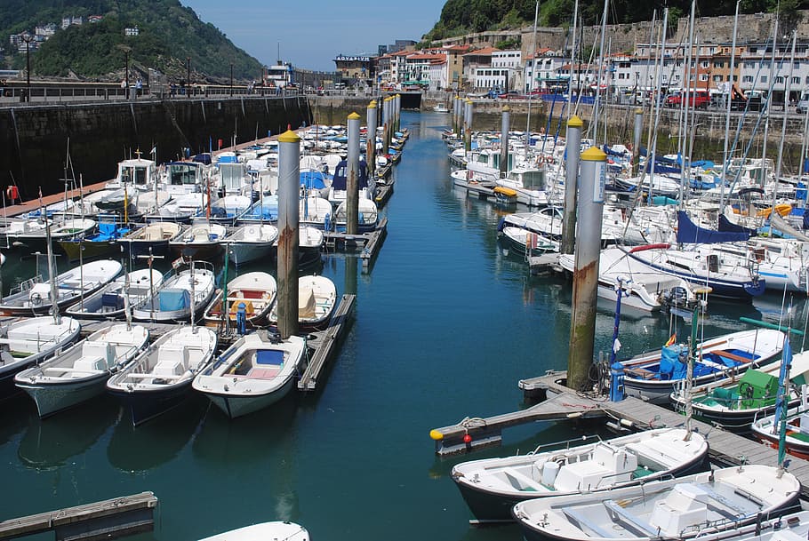 San sebastian přístav, donostia, Španělsko, záliv, loď, moře, přístav, baskičtina, pobřeží, gipuzkoa, plavidlo