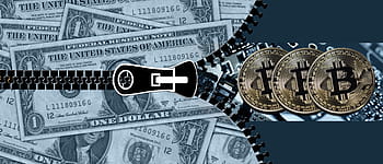 otevřeno, zip, peníze, ilustrace, bitcoin, dolar, mince, elektronické peníze, měna, imitace, design