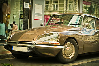 mělký, zaostřovací fotografie, stříbrný, vinobraní, auto, citroen ds, citroen, bohyně, klasický, legenda, Francie