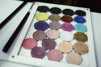 paleta barevný make-up, štětce, udělat, krása, prášek, barvy, makeup, kartáč, vícebarevné, variace, paleta