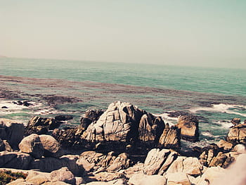 fotografie, skály, pobřeží, tělo, voda, balvany, oceán, moře, Příroda, nebe, horizont nad vodou